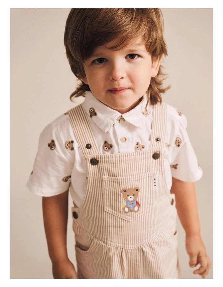 Shortsleeve Huxbear Button Up Crisp in White image 3