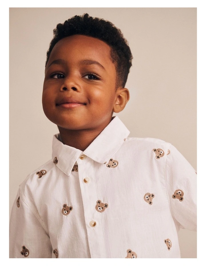 Shortsleeve Huxbear Button Up Crisp in White image 5