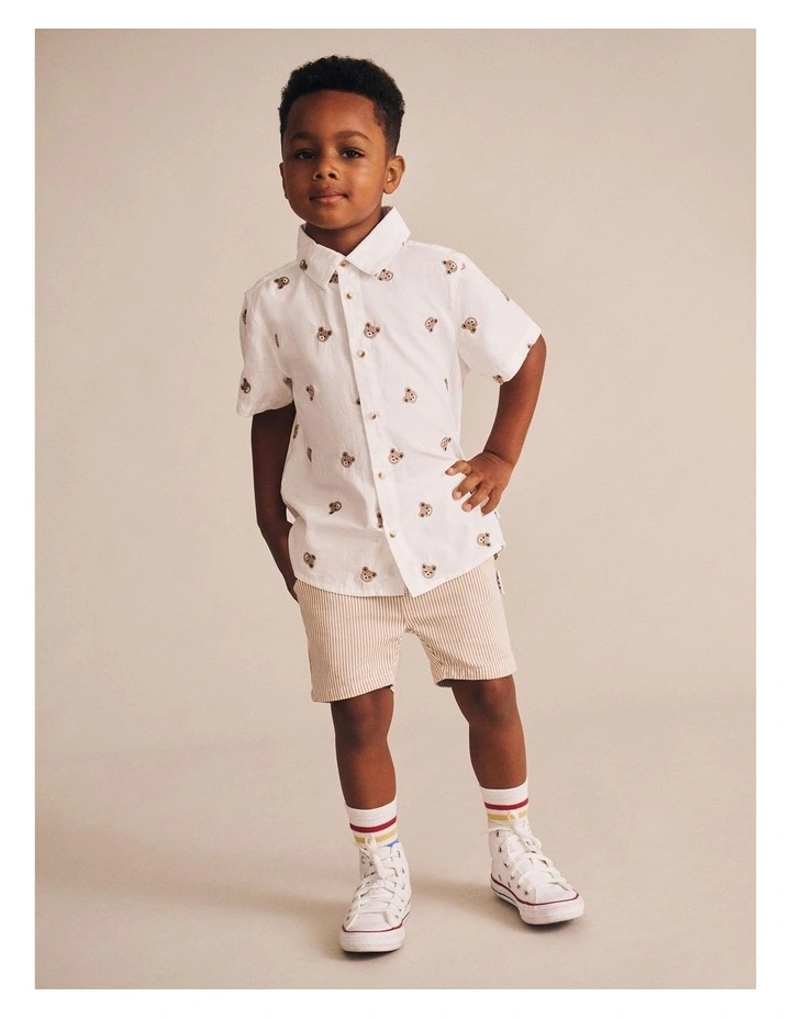 Shortsleeve Huxbear Button Up Crisp in White image 6