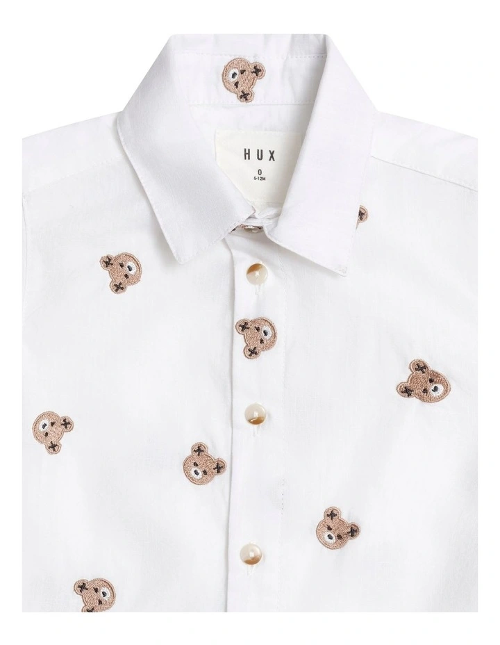 Shortsleeve Huxbear Button Up Crisp in White image 7