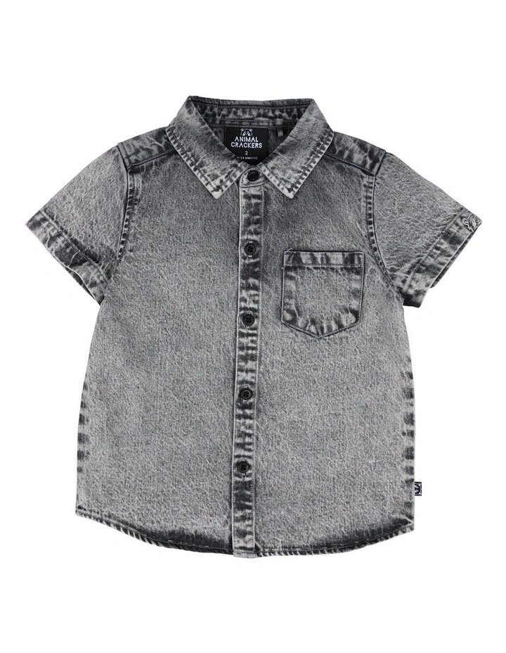 Worn Shirt in Washed Black image 1