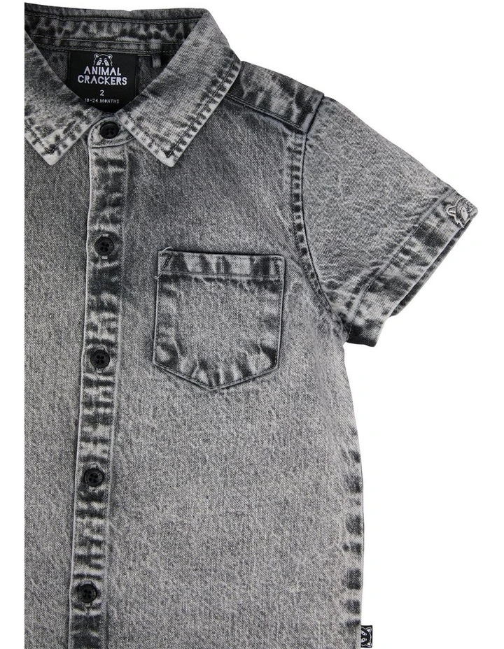 Worn Shirt in Washed Black image 4