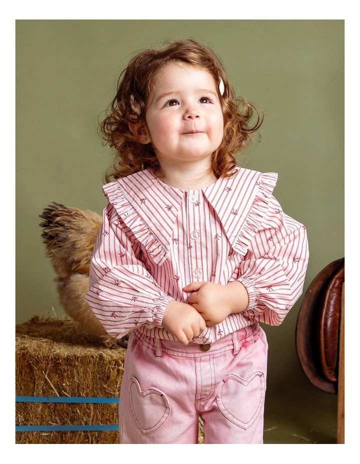 Bow Shirt in Pink image 2