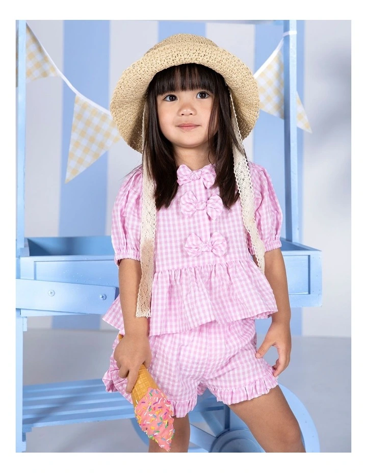 Checkered Top in Pink image 2