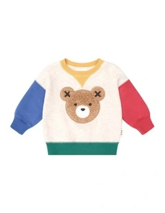 Furry Huxbear Colour Block Sweatshirt in Multi