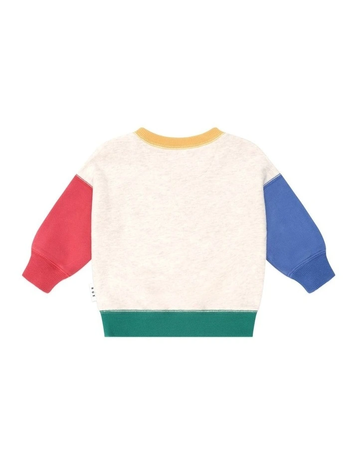 Furry Huxbear Colour Block Sweatshirt in Multi image 2