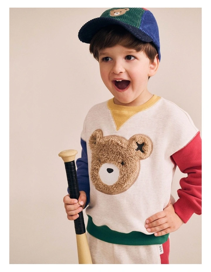Furry Huxbear Colour Block Sweatshirt in Multi image 3