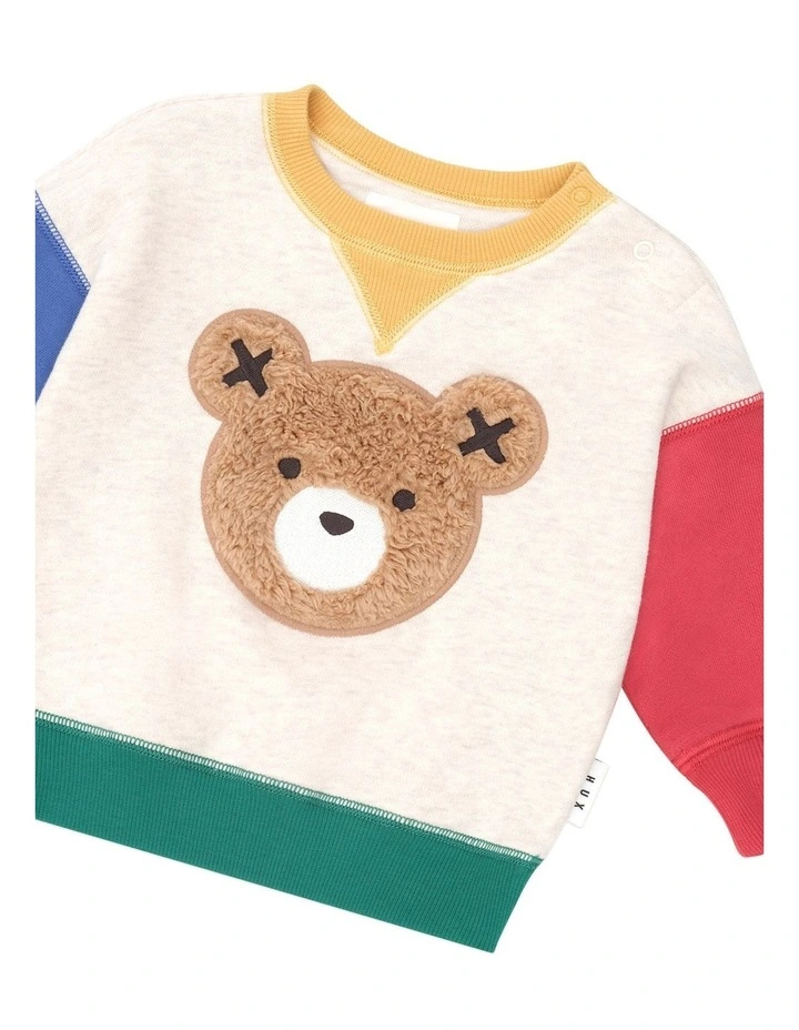 Furry Huxbear Colour Block Sweatshirt in Multi image 5