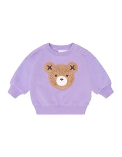 Furry Huxbear Sweatshirt in Purple