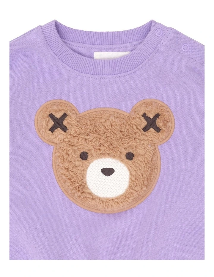 Furry Huxbear Sweatshirt in Purple image 5