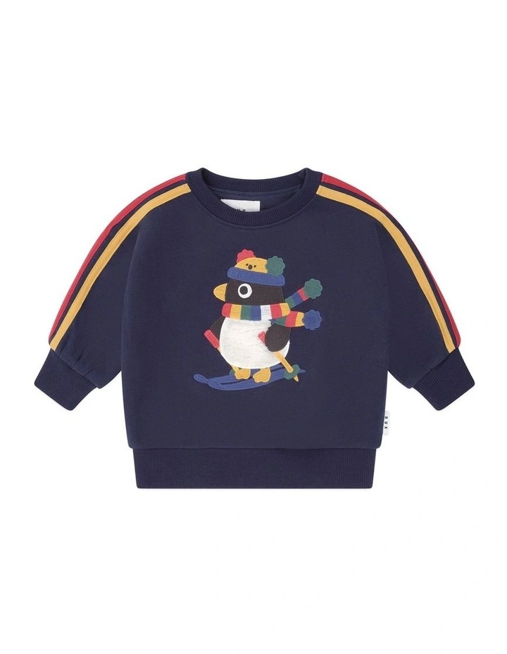 Ski Percy Stripe Drop Shoulder Sweatshirt in Blue image 1