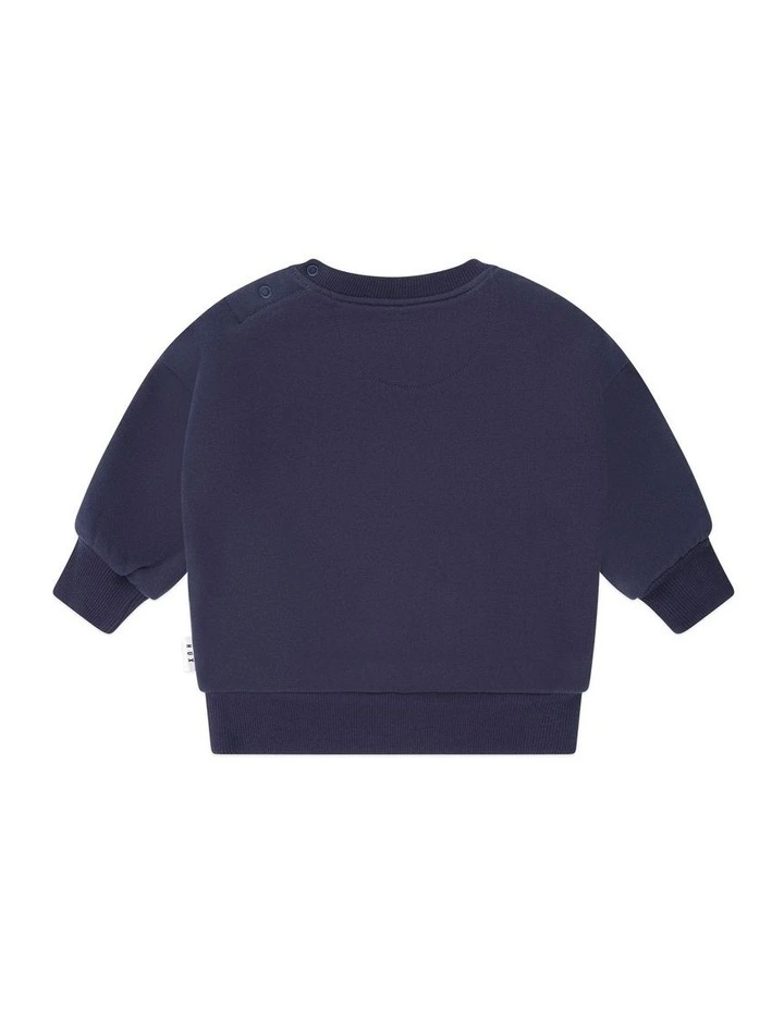 Ski Percy Stripe Drop Shoulder Sweatshirt in Blue image 2