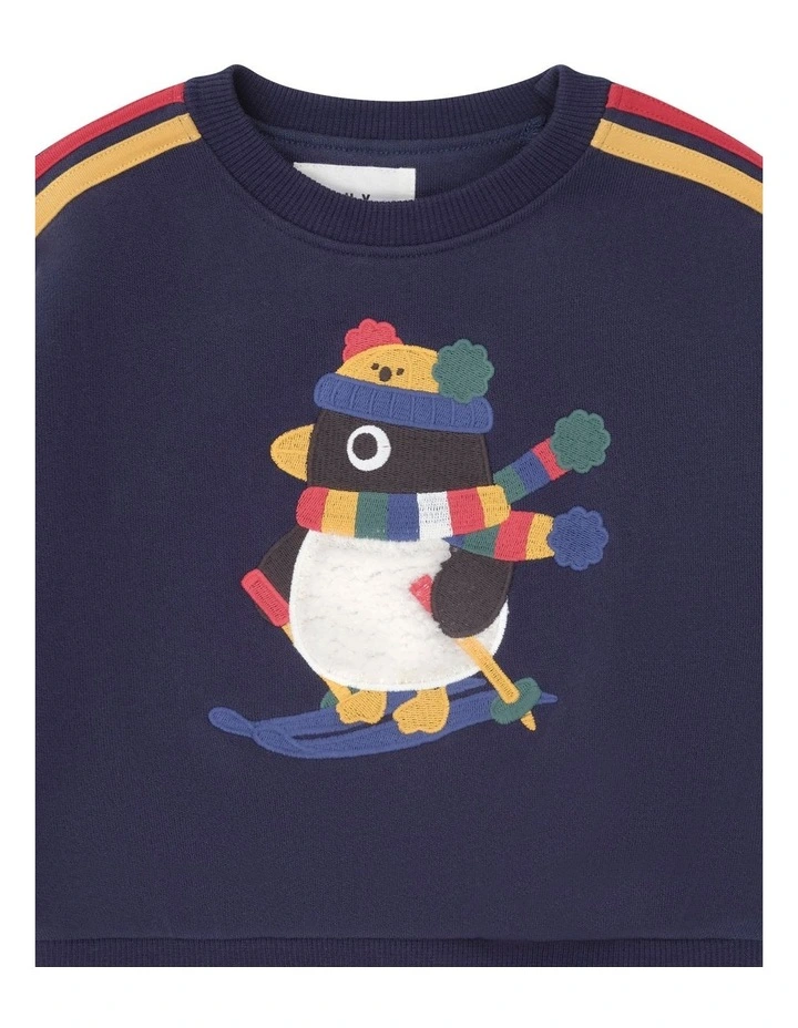 Ski Percy Stripe Drop Shoulder Sweatshirt in Blue image 5