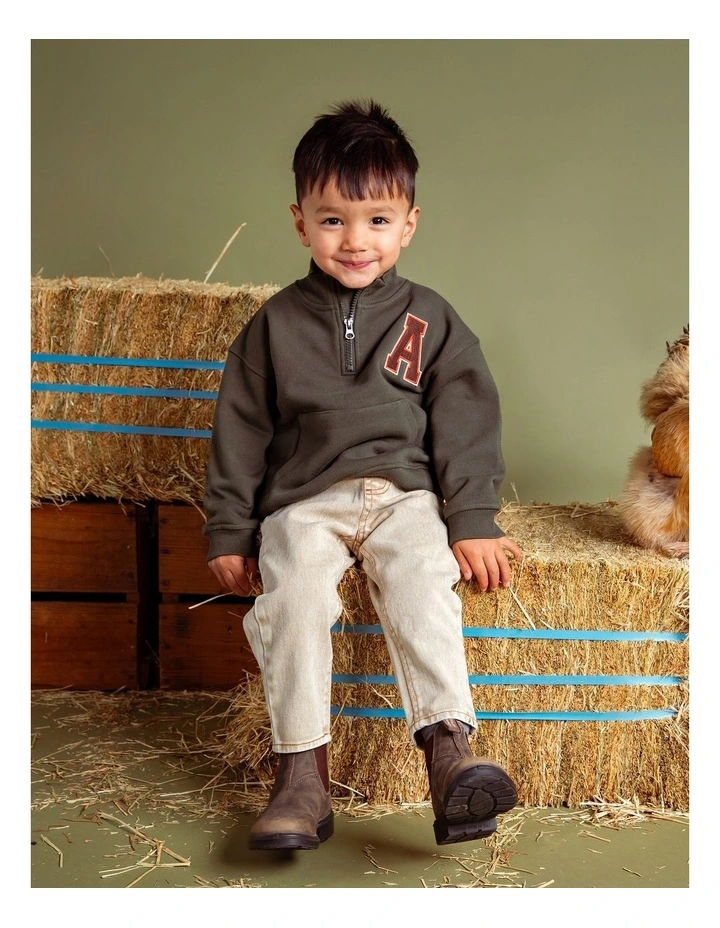 Woodlands 1/4 Zip in Khaki image 2