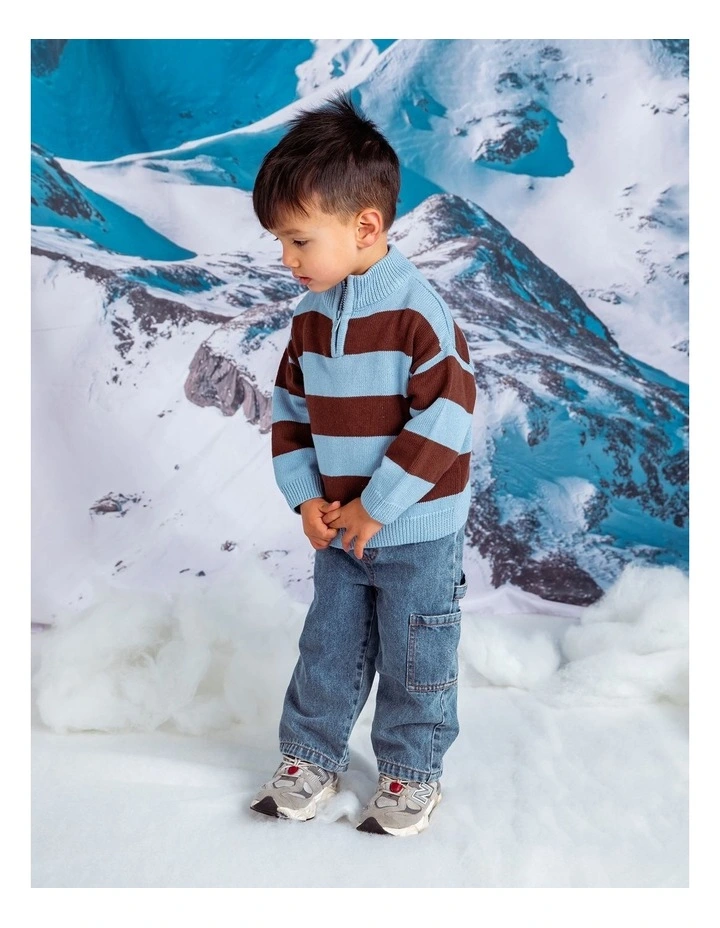 Orbit 1/4 Zip Knit in Stripe image 2