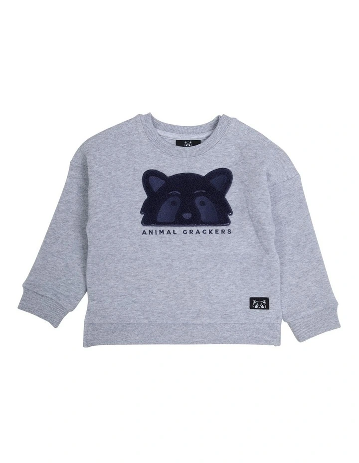 Contrast Raffi Crew Neck T- shirt in Grey Marle image 1