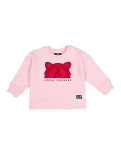 Contrast Raffi Crew Sweater in Pink