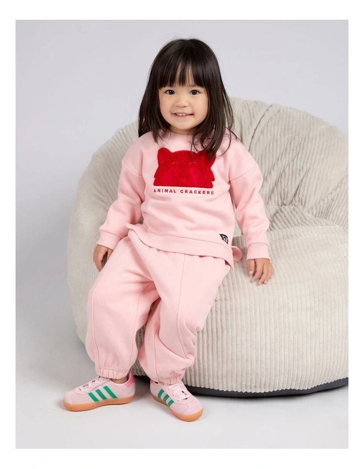 Contrast Raffi Crew Sweater in Pink image 2