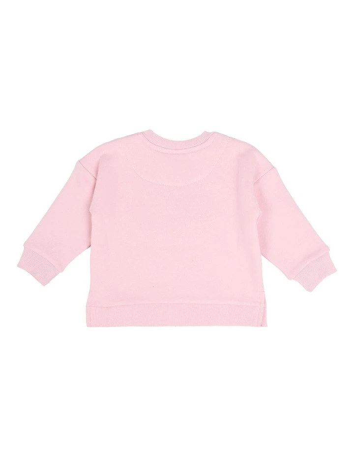 Contrast Raffi Crew Sweater in Pink image 3