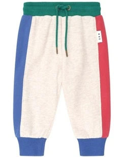 Colour Block Splice Trackpant in Beige