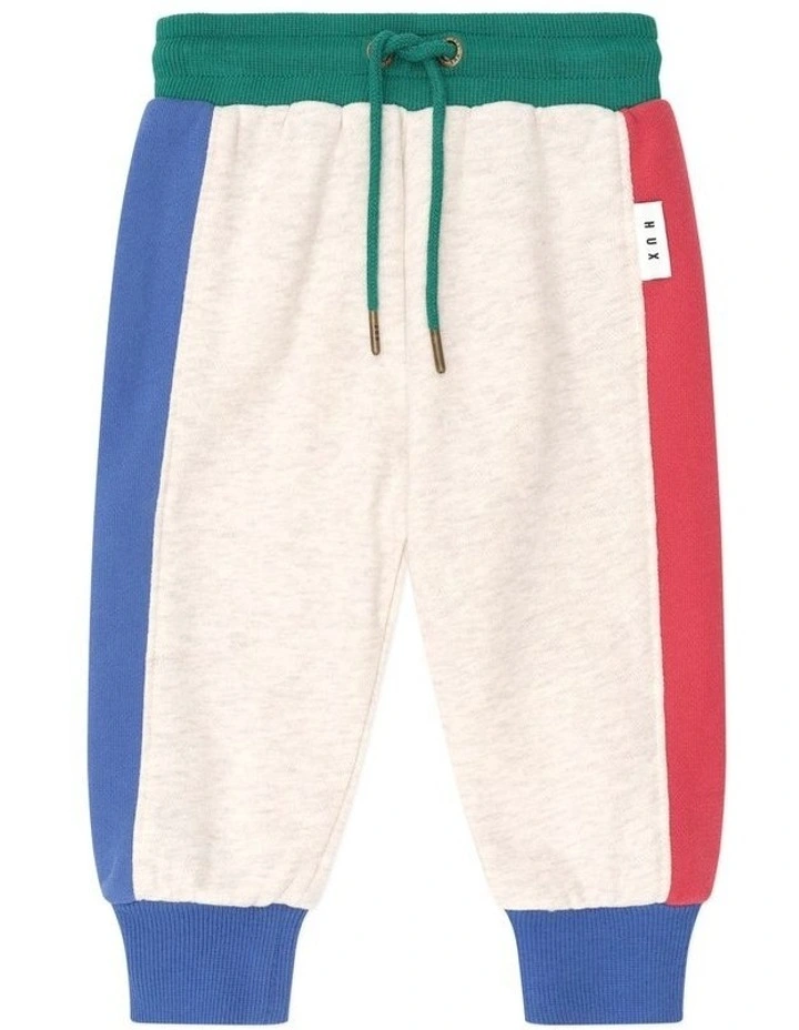 Colour Block Splice Trackpant in Beige image 1