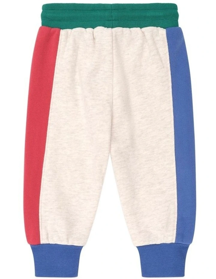 Colour Block Splice Trackpant in Beige image 2