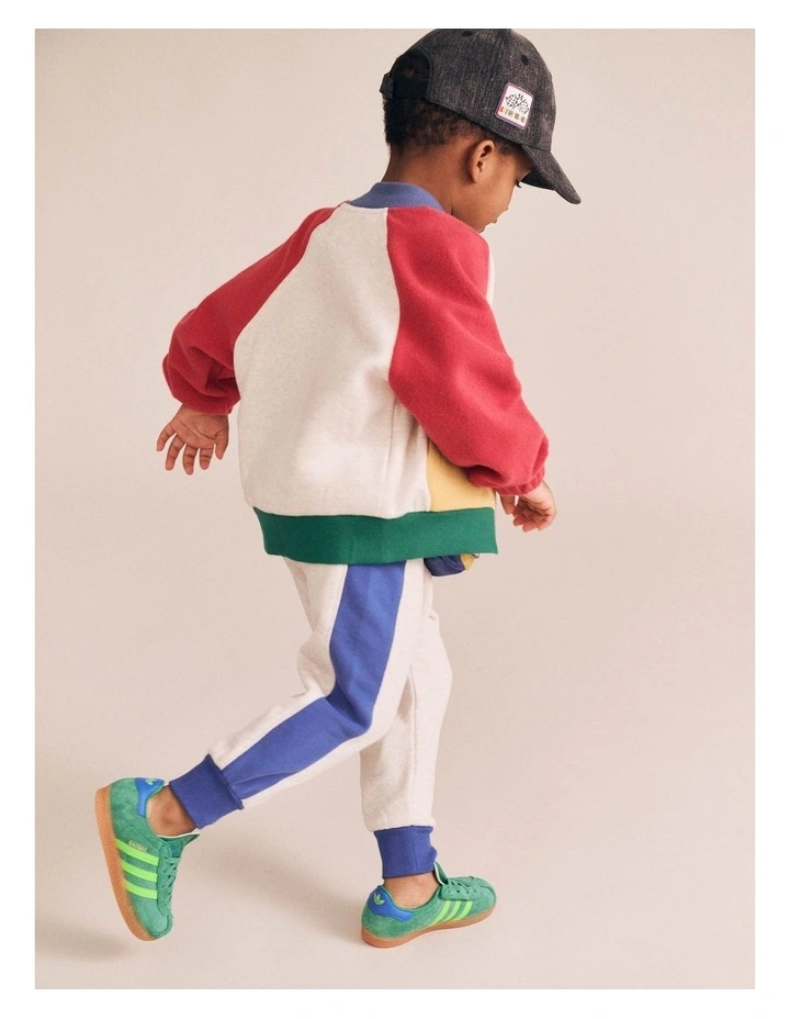 Colour Block Splice Trackpant in Beige image 3