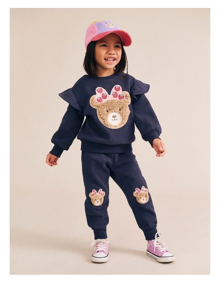 Strawberry Fields Huxette Bow Trackpant in Blue image 3