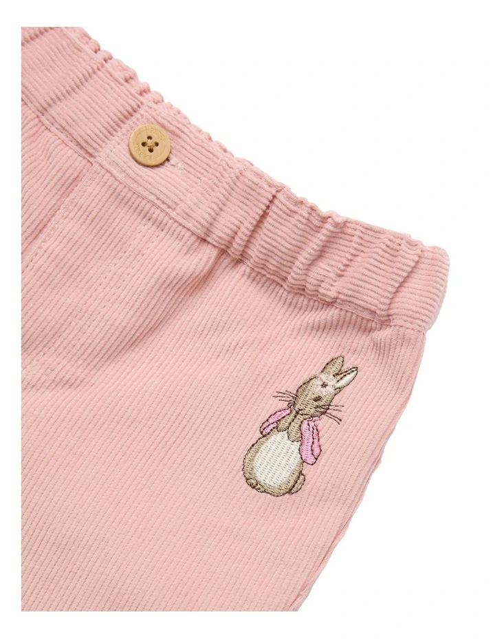 Corduroy Frill Hem Pant in Pink image 3