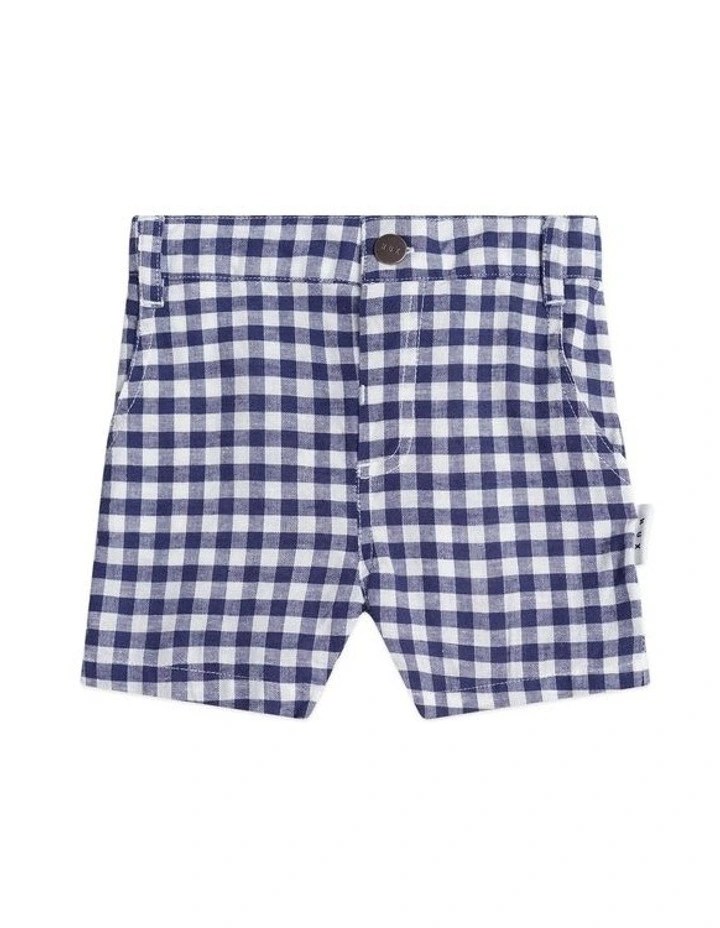 Check Chino Shorts in Blue image 1