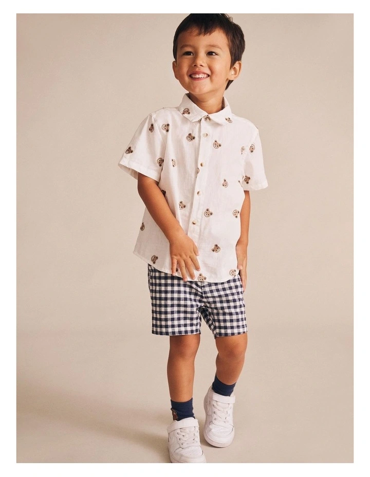 Check Chino Shorts in Blue image 3