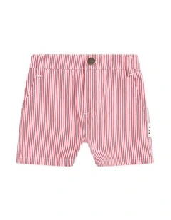 Stripe Chino Shorts in Red