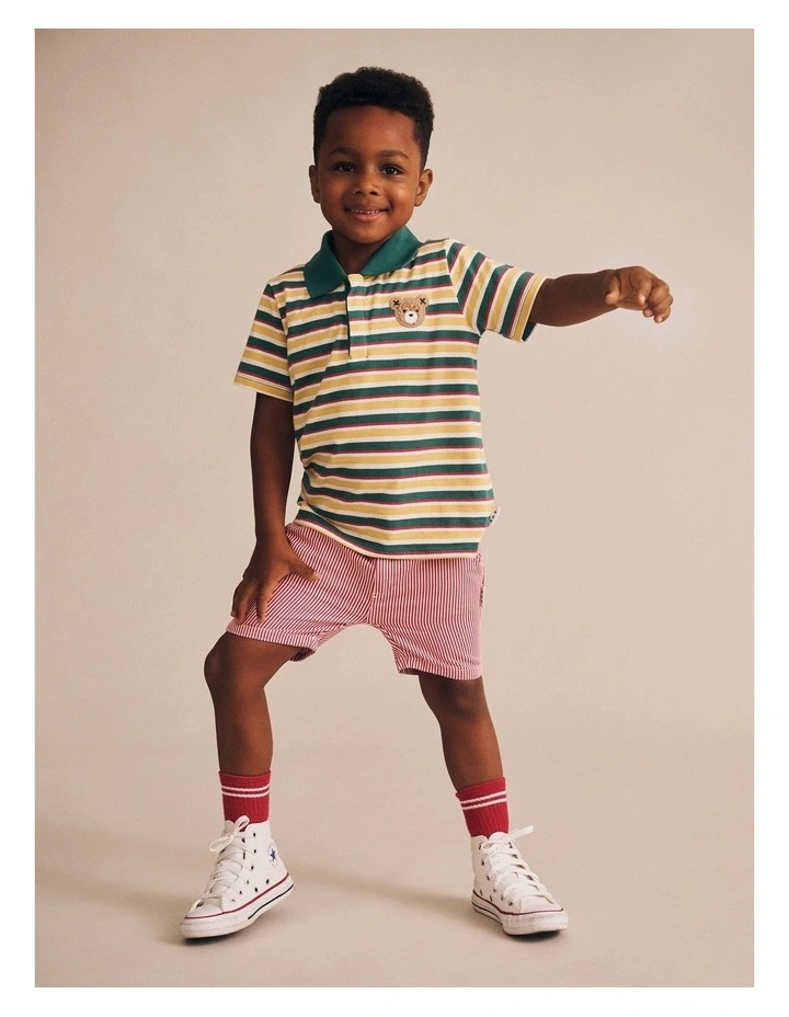 Stripe Chino Shorts in Red image 2