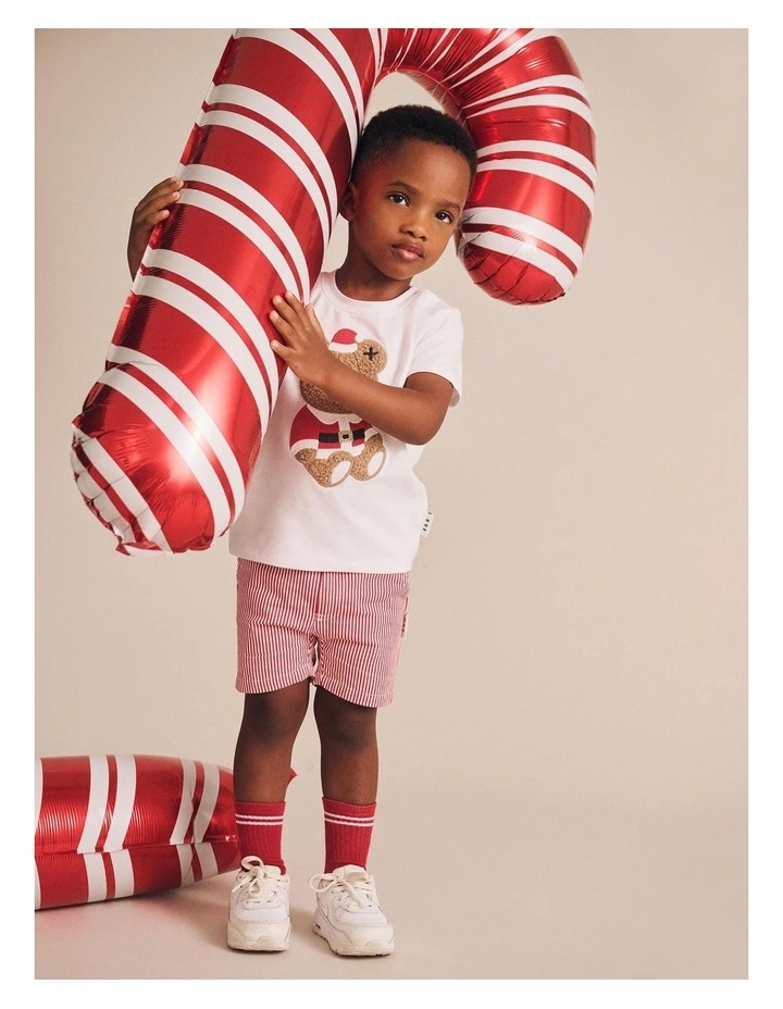 Stripe Chino Shorts in Red image 3