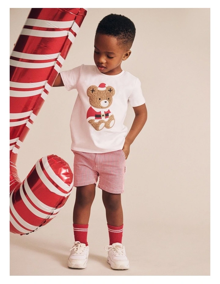 Stripe Chino Shorts in Red image 4