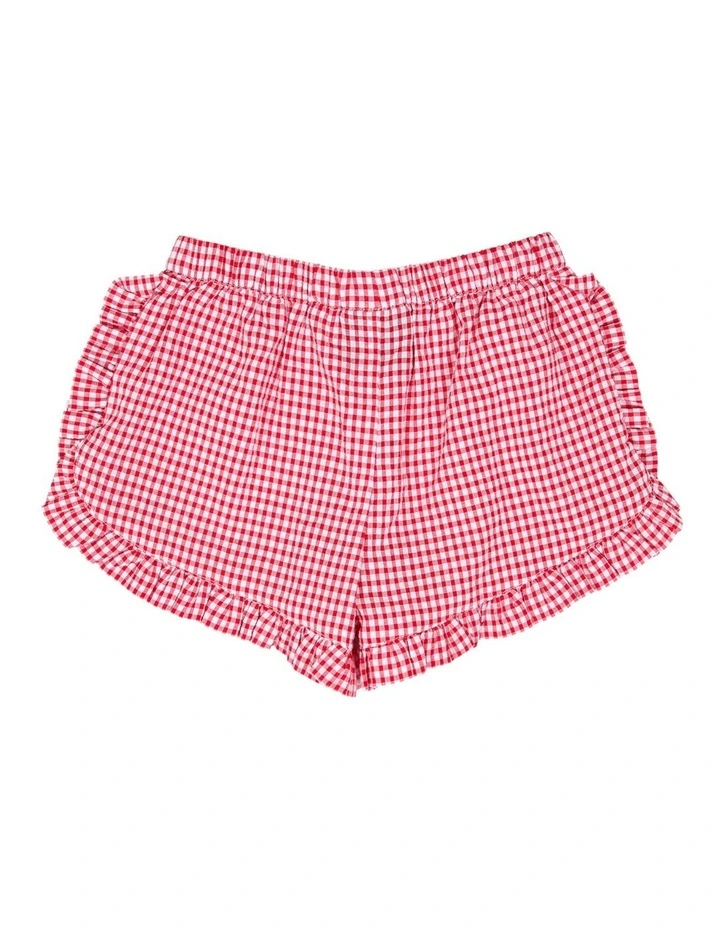 Checkered Shorts in Red image 3