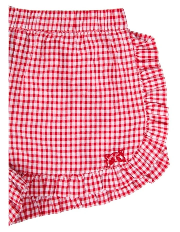 Checkered Shorts in Red image 4