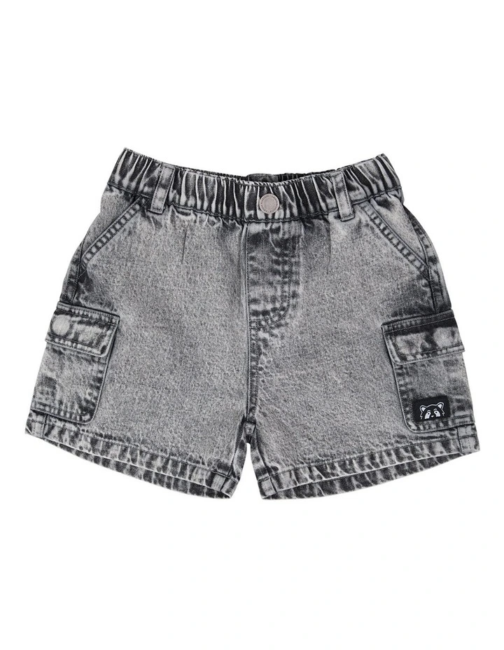Worn Short in Washed Black image 1