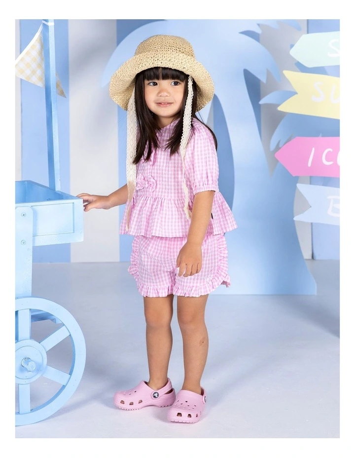 Checkered Short in Pink image 2