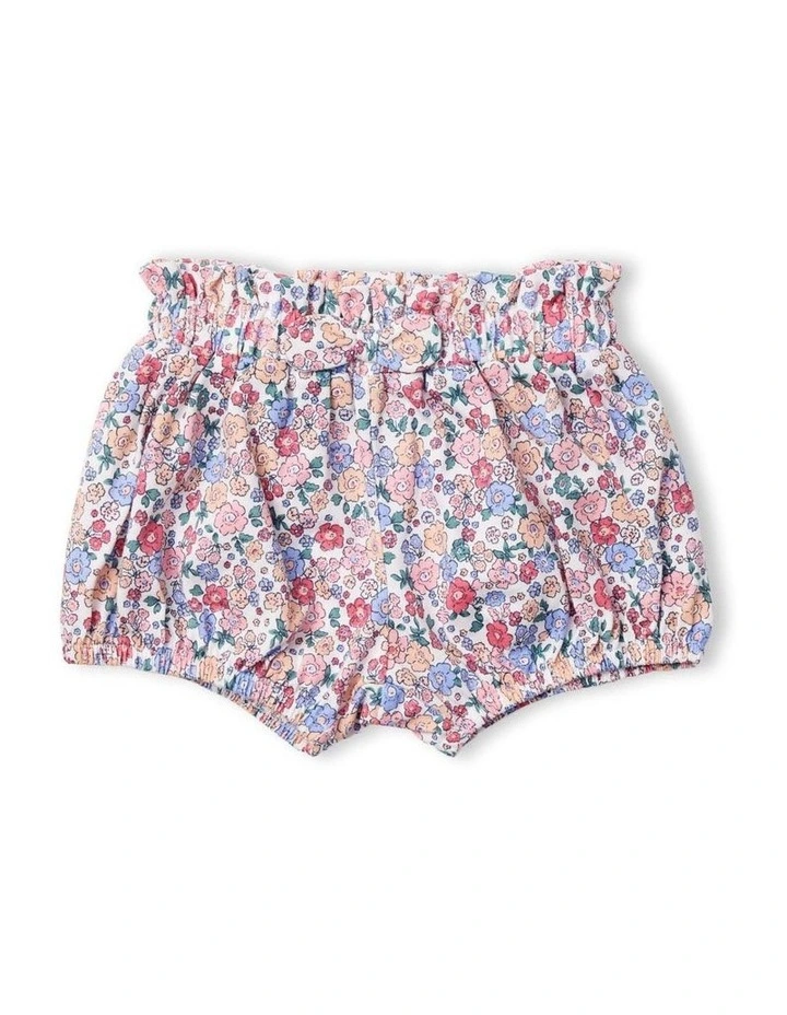 Field of Berries Embroidered Bodysuit & Floral Shorts Set in Multi image 5