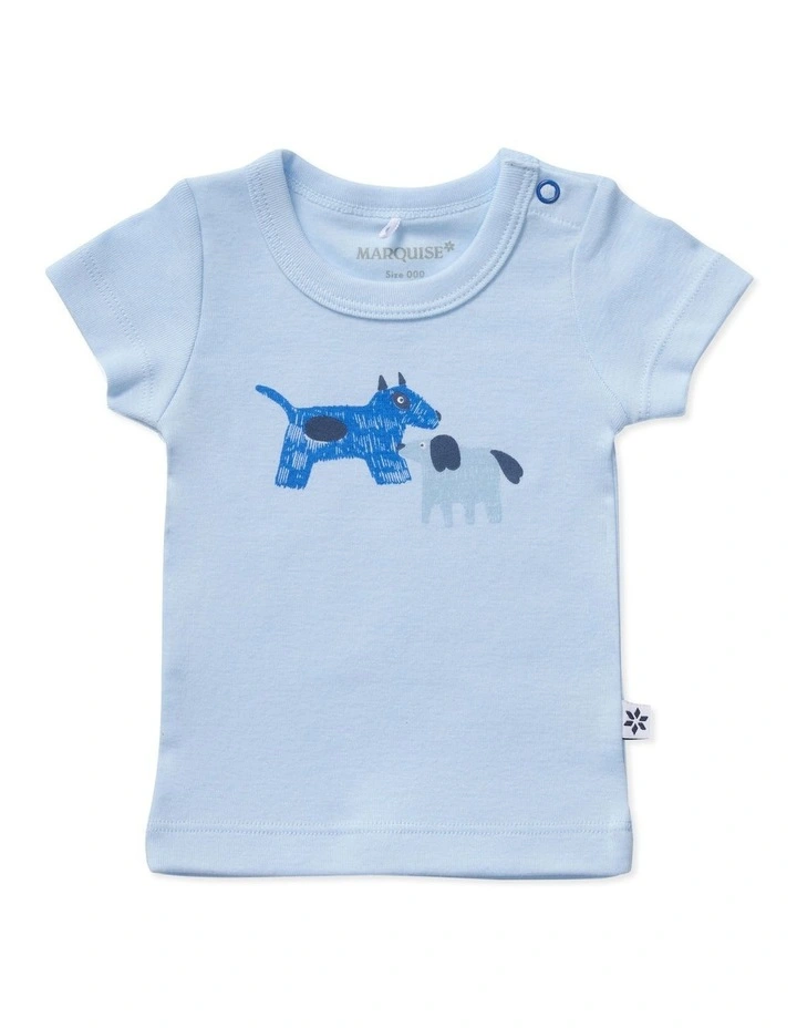 Best Friends T-shirt And Woven Shorts Set in Blue image 4