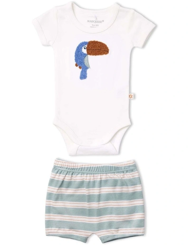 Endless Summer Bodysuit & Shorts Set in Blue image 1