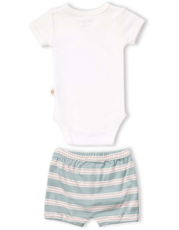 Endless Summer Bodysuit & Shorts Set in Blue image 2