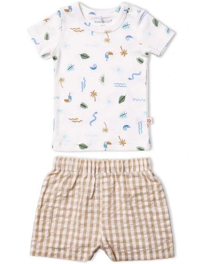 T-Shirt & Woven Shorts Set in Endless Summer Print image 1