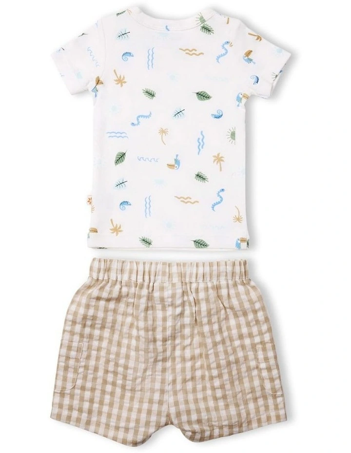 T-Shirt & Woven Shorts Set in Endless Summer Print image 2