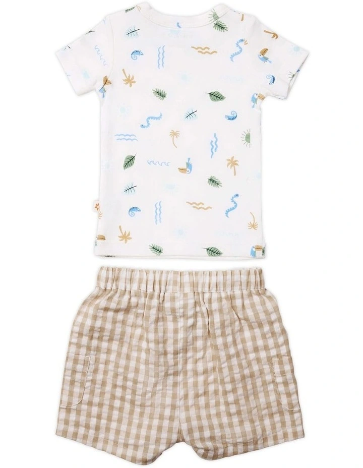 T-Shirt & Woven Shorts Set in Endless Summer Print image 2