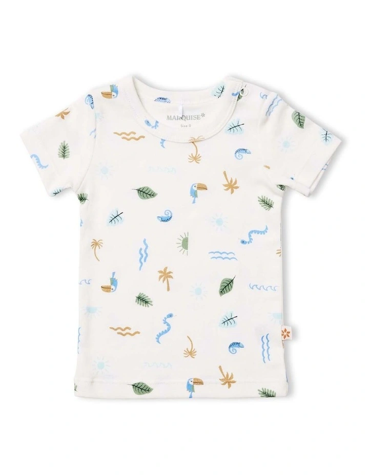 T-Shirt & Woven Shorts Set in Endless Summer Print image 3