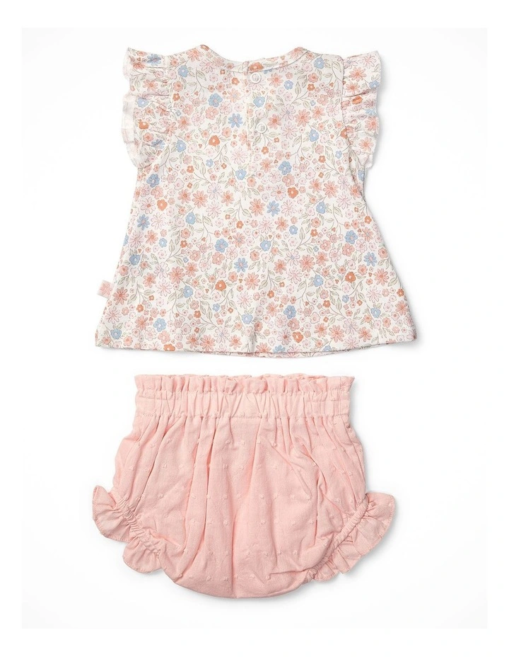 Summer Petals Frill Sleeve Top & Woven Bloomer Set image 2