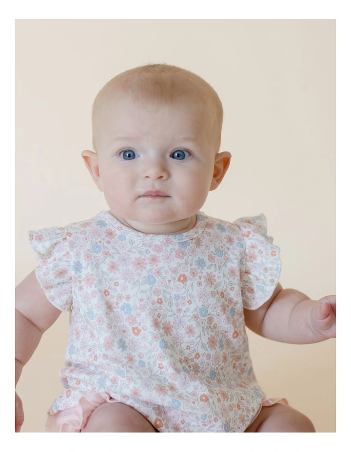 Summer Petals Frill Sleeve Top & Woven Bloomer Set image 3
