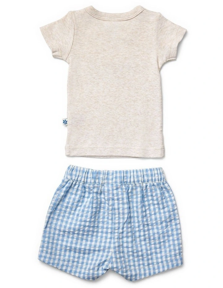 TEE AND WOVEN GINGHAM SHORTS SET image 4